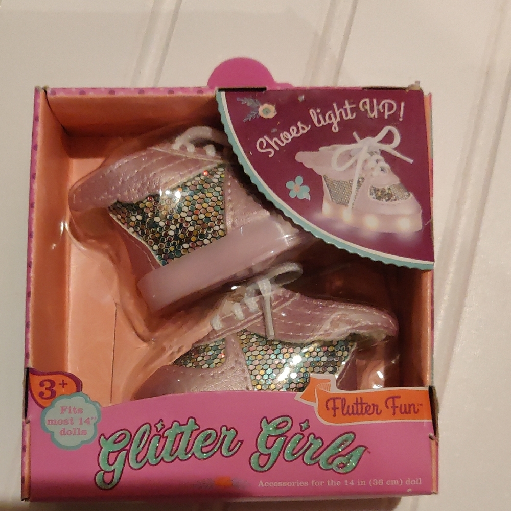 Glitter Girls Light-Up Doll Shoes For 14" Dolls Flutter Fun